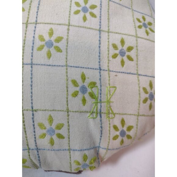 Textured Figural Owl Throw Pillow Embroidered Flowers Whimsical Kidcore READ - Picture 5 of 6